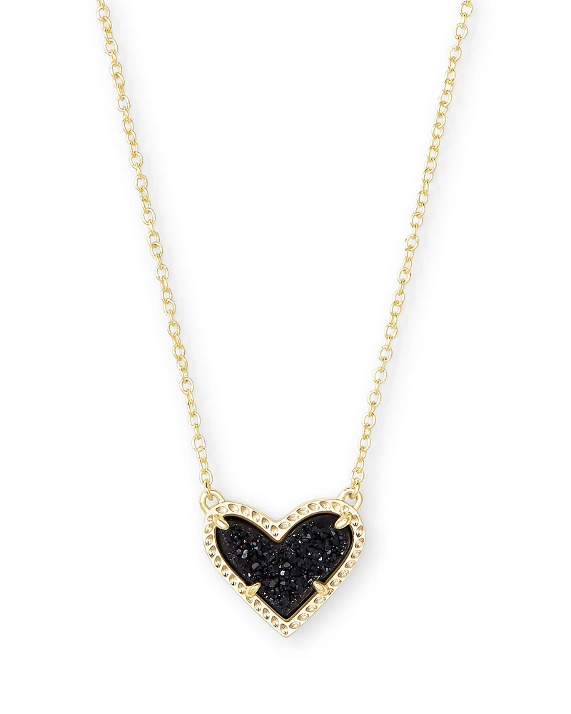 Ari Heart Gold Pendant Necklace Red Illusion