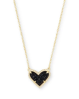 Ari Heart Gold Pendant Necklace Red Illusion