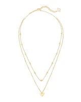 Ari Heart Multi Strand Necklace Gold