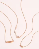 Silas 14k Rose Gold Necklace in White Diamond