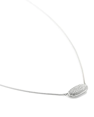 0.39 ct Elisa Pendant Necklace Pave Diamond and 14k White Gold