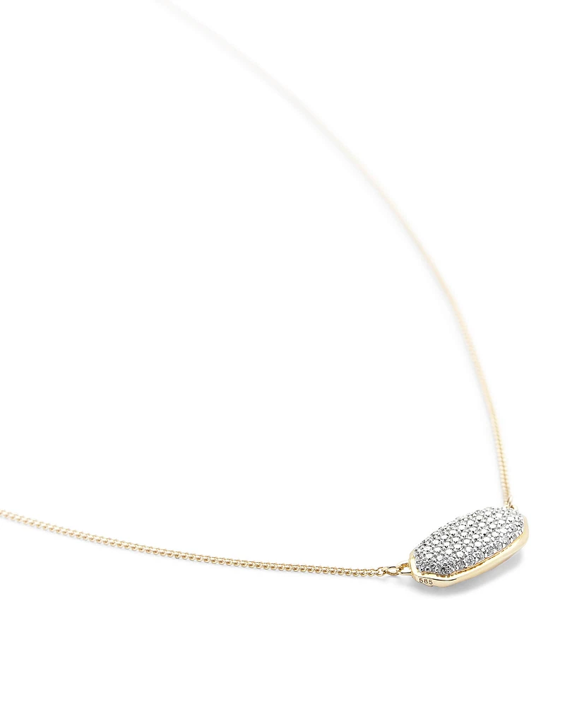 0.39 ct Elisa Pendant Necklace Pave Diamond and 14k White Gold