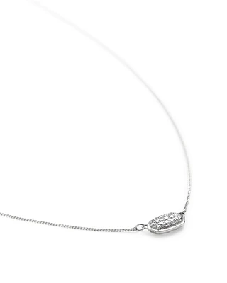 0.14 ct Lisa Pendant Necklace Pave Diamond and 14k White Gold