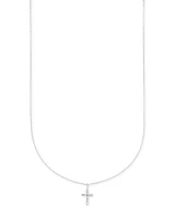 Cross 14k White Gold Pendant Necklace Diamonds