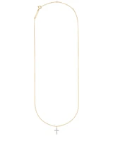 Cross 14k White Gold Pendant Necklace Diamonds