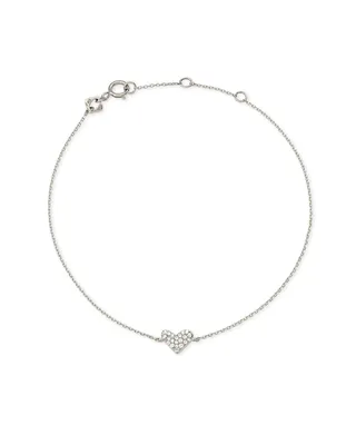 Heart 14k Gold Chain Bracelet in White Diamond