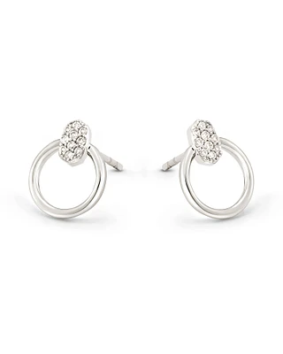 Tegan 14k Yellow Gold Stud Earrings in White Diamond