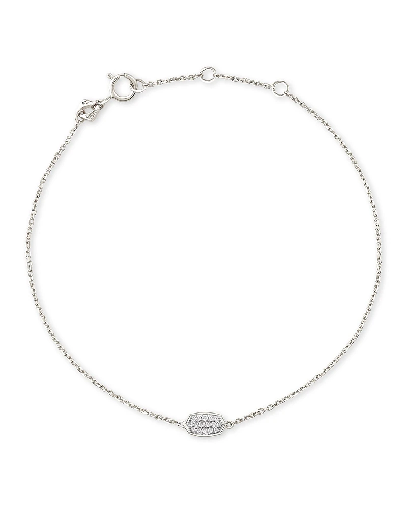 Millicent 14k Yellow Gold Delicate Chain Bracelet White Diamond