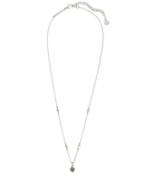 Nola Silver Pendant Necklace in Platinum Drusy