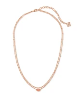Emilie Gold Multi Strand Necklace Rose Mother Of Pearl