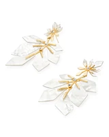 Jaylin Gold Statement Earrings in Ivory Mother-of-Pearl