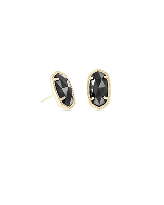 Ellie Gold Stud Earrings Ivory Mother-of-Pearl
