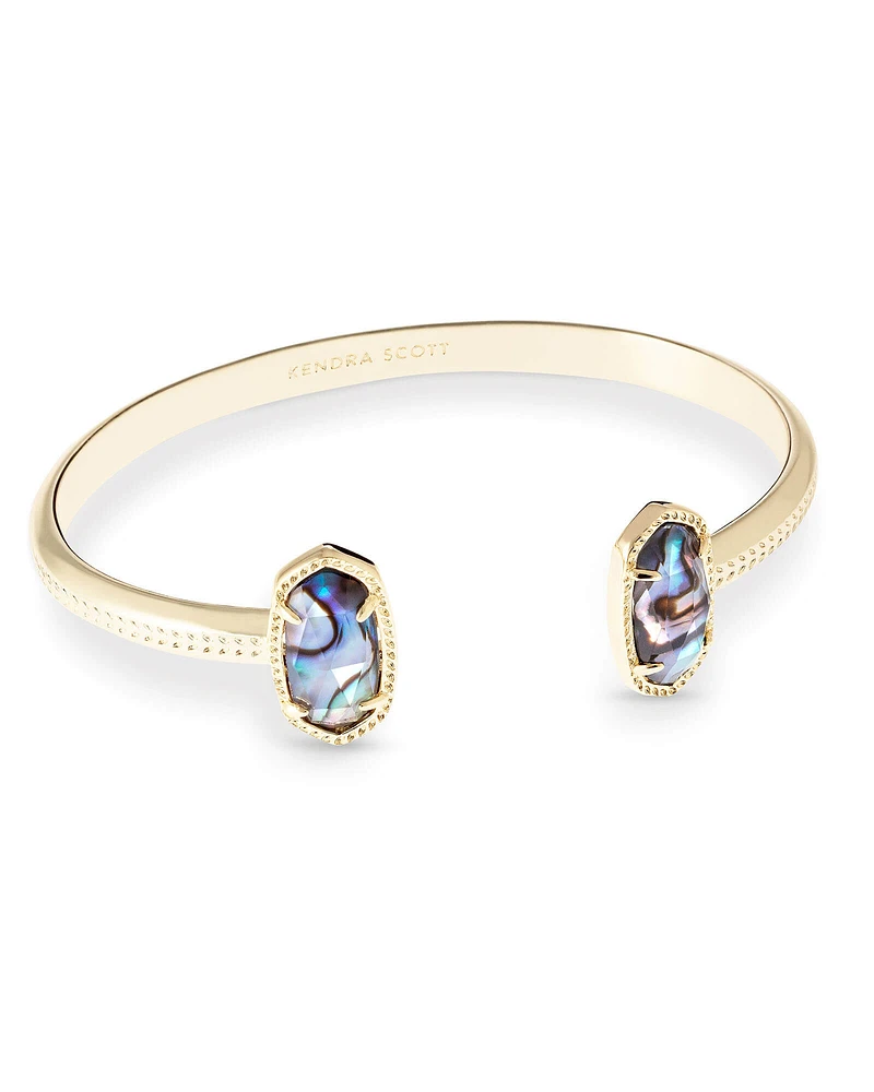 Elton Gold Cuff Bracelet Iridescent Drusy