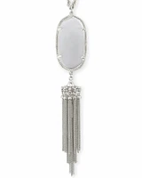 Rayne Silver Long Pendant Necklace in Dichroic Glass