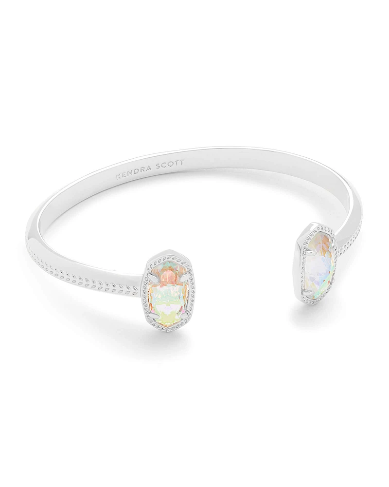 Elton Silver Cuff Bracelet Platinum Drusy