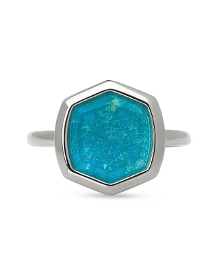 Davis Sterling Silver Cocktail Ring Turquoise