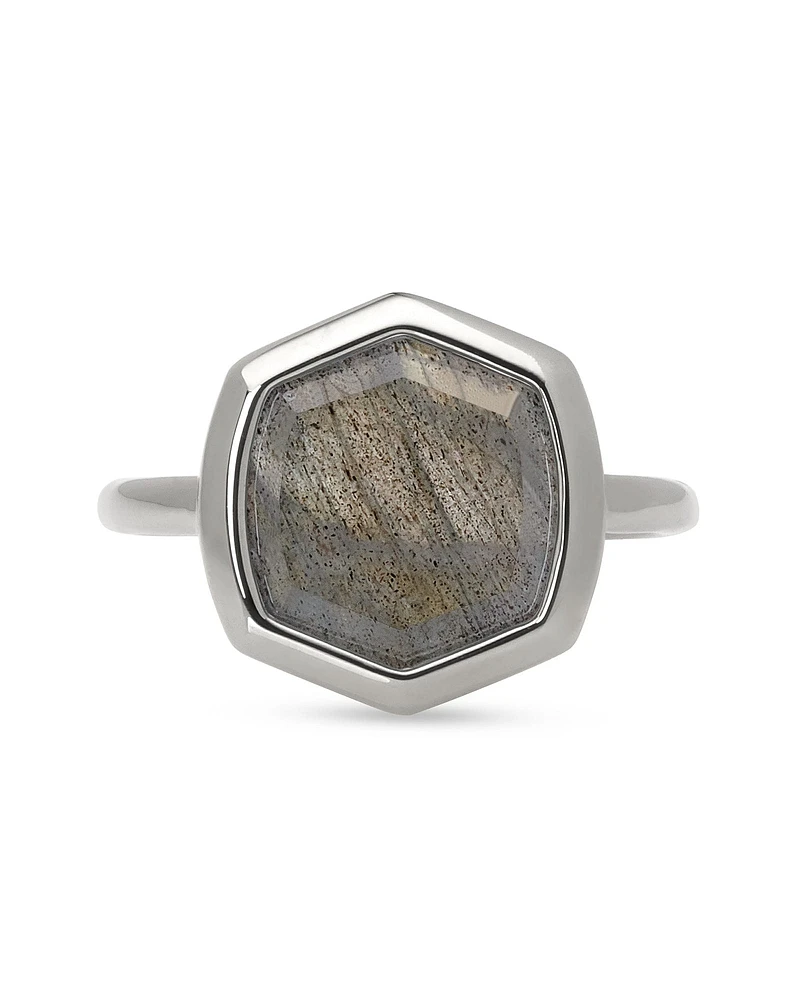 Davis Sterling Silver Cocktail Ring Dichroic Glass