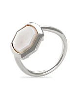Davis Sterling Silver Cocktail Ring Ivory Mother-of-Pearl