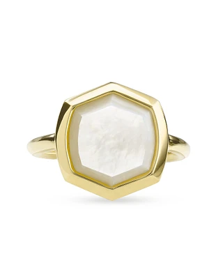 Davis Sterling Silver Cocktail Ring Ivory Mother-of-Pearl
