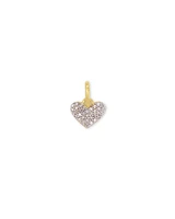 Ari Heart Sterling Silver Pave Charm White Diamond