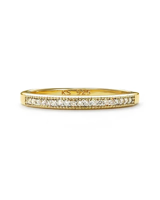 Ensley Sterling Silver Band Ring White Diamond