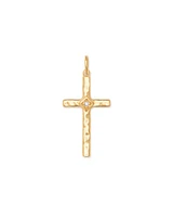 Accented Cross 18k Gold Vermeil Charm in White Sapphire
