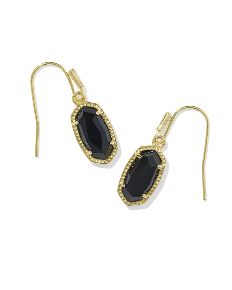 Lee Gold Drop Earrings Rose Quartz
