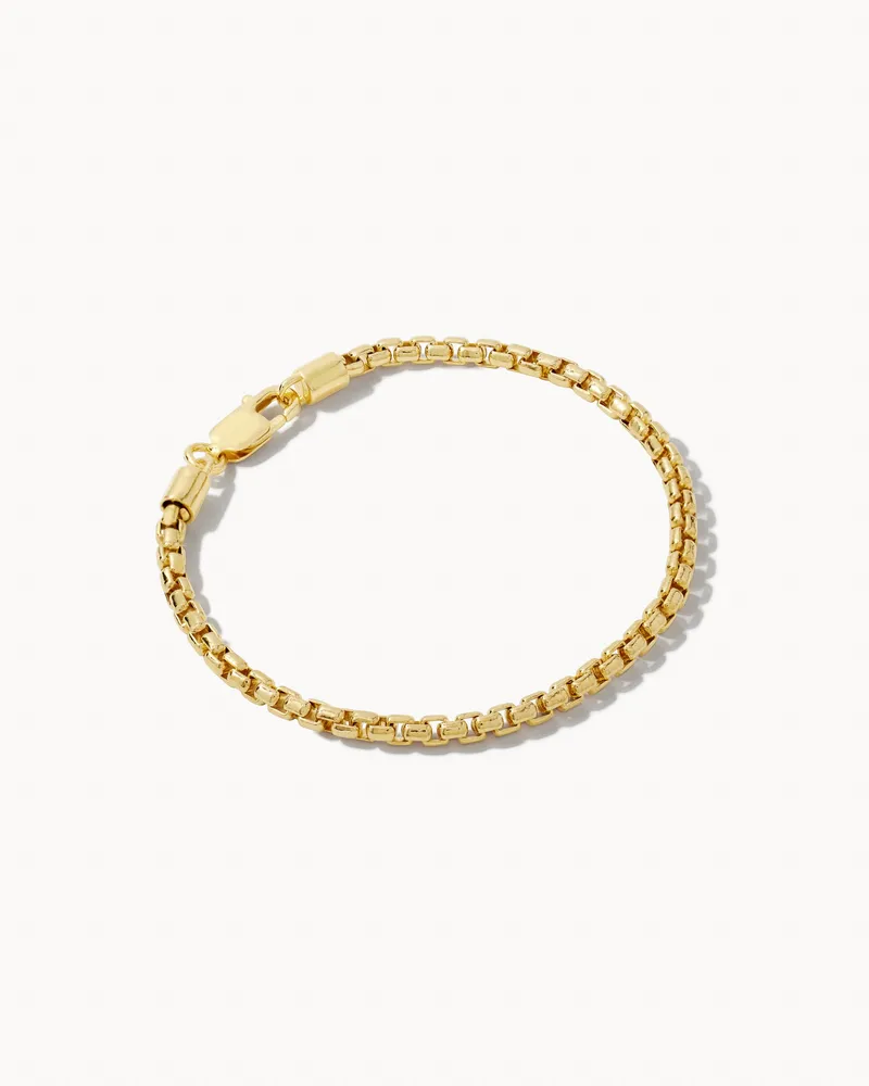 Beck Round Box Chain Bracelet Oxidized Sterling Silver