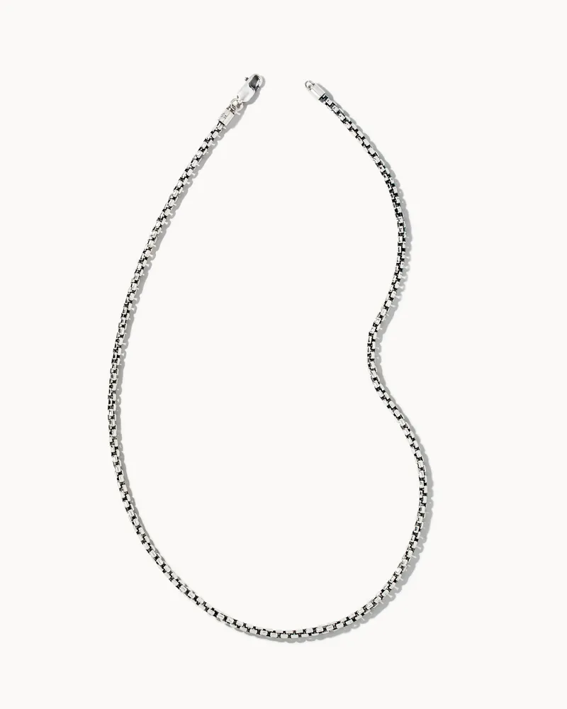 Beck Round Box Chain Necklace 18k Oxidized Gold Vermeil