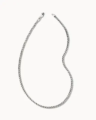 Beck Round Box Chain Necklace 18k Oxidized Gold Vermeil