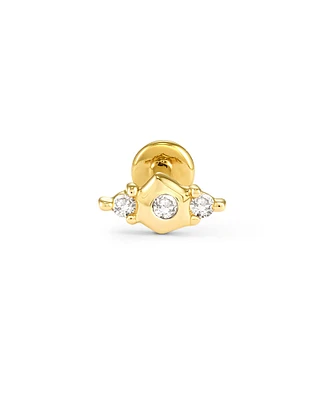 Giselle 14k Yellow Gold Single Stud Earring in White Diamond