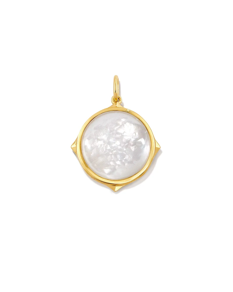Matilda 18k Gold Vermeil Stone Charm Ivory Mother-Of-Pearl