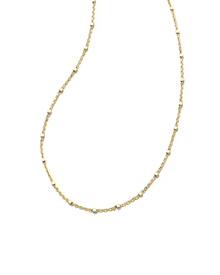 18 Inch Single Satellite Chain Necklace 18k Yellow Gold Vermeil