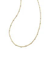 18 Inch Single Satellite Chain Necklace 18k Yellow Gold Vermeil