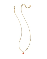 Nola Gold Pendant Necklace in Red Illusion