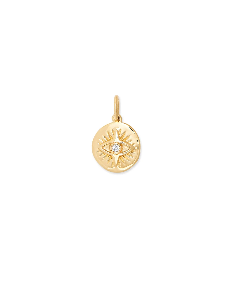 Evil Eye Coin Charm in 18k Gold Vermeil