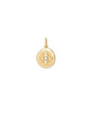 Evil Eye Coin Charm in 18k Gold Vermeil