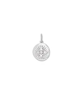 Evil Eye Coin Charm in Sterling Silver