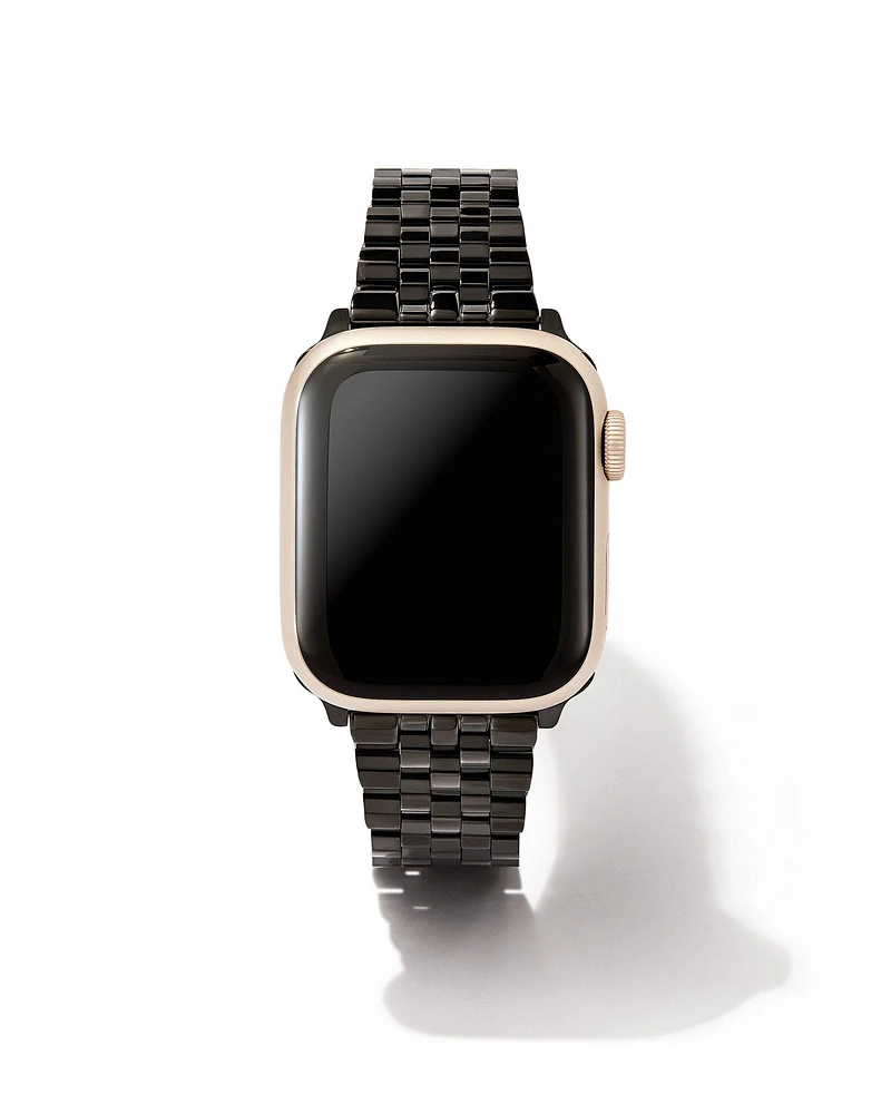 Alex 5 Link Watch Band in Black Stainless Steel