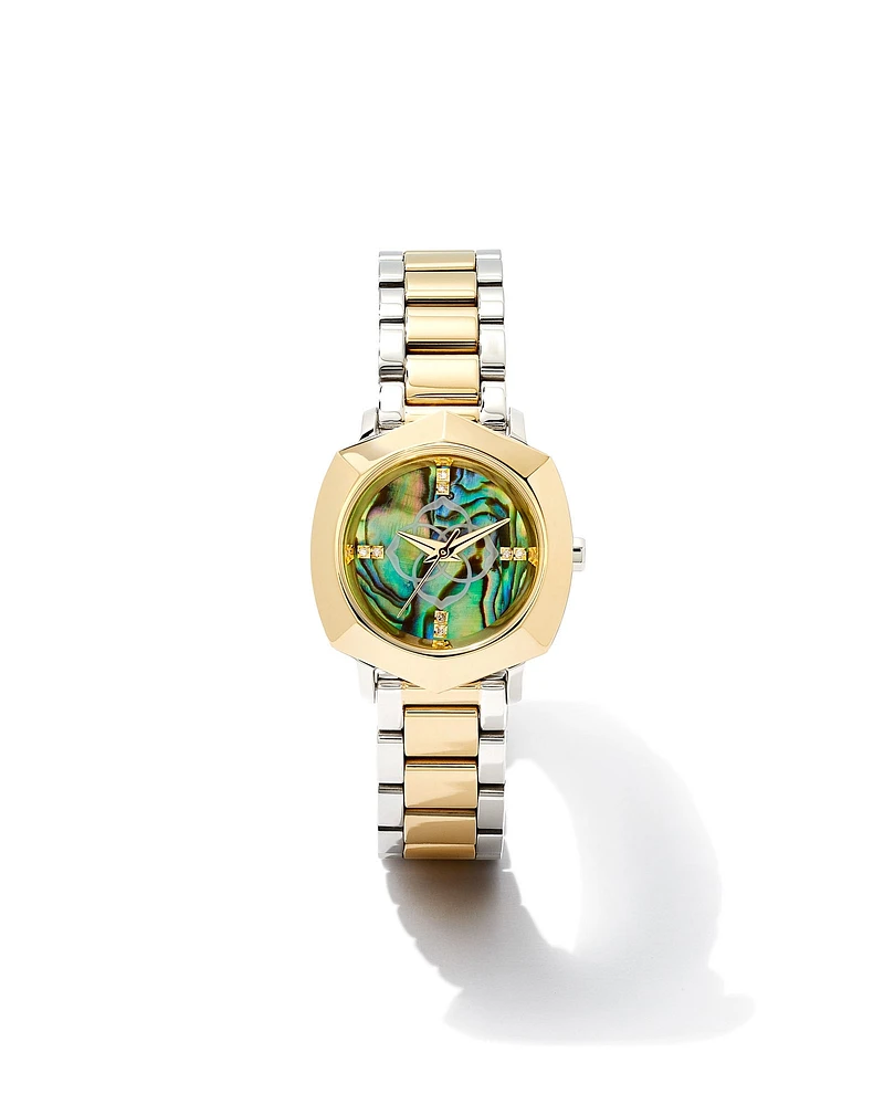 Dira Two Tone Stainless Steel 28mm Watch in Abalone
