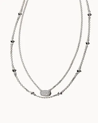 Marisa 14k White Gold Multi Strand Necklace Diamond