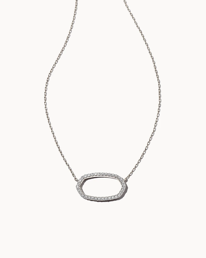0.17 ct Elisa 14k White Gold Open Frame Pendant Necklace Diamond