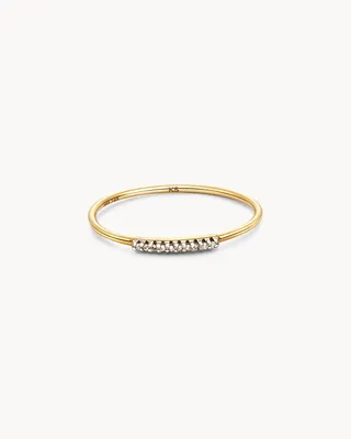 Mila 14k Yellow Gold Band Ring White Diamond