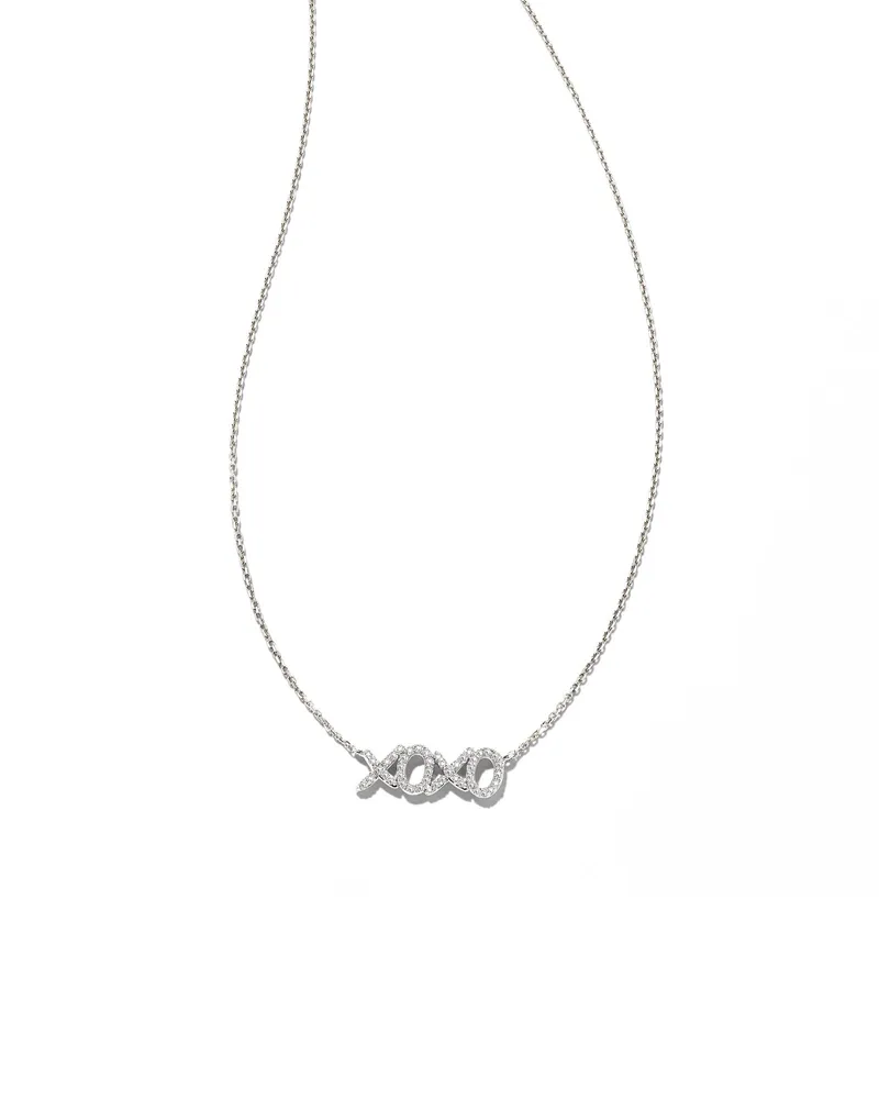0.11 ct XO 14k Yellow Gold Pendant Necklace White Diamond