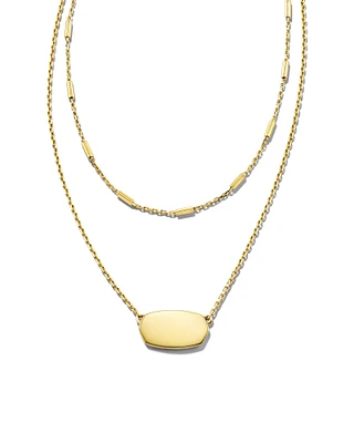 Elisa Multi Strand Necklace in 18k Yellow Gold Vermeil
