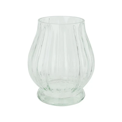 Clear Fluted Glass Vase