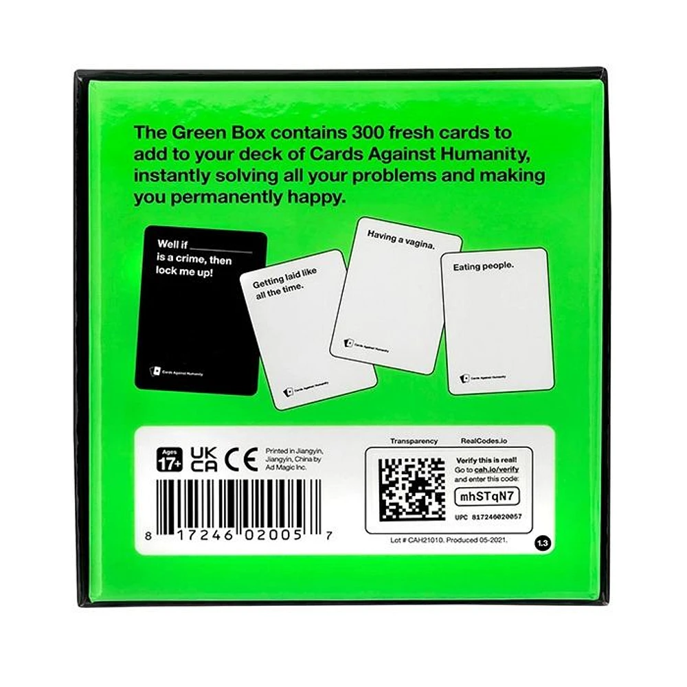 Cards Against Humanity Green Box