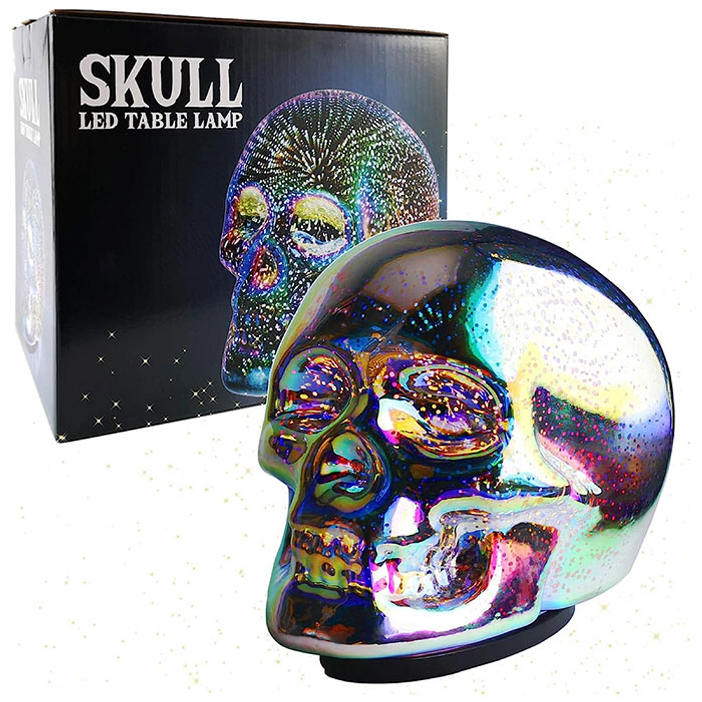 Led skull table lamp