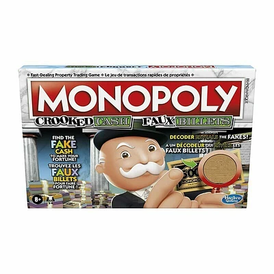 Hasbro Monopoly Crooked Cash Board Game for Families and Kids Ages 8 and Up