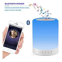 Touch Bedside Lamp Night Light Bluetooth Speaker Rechargeable
